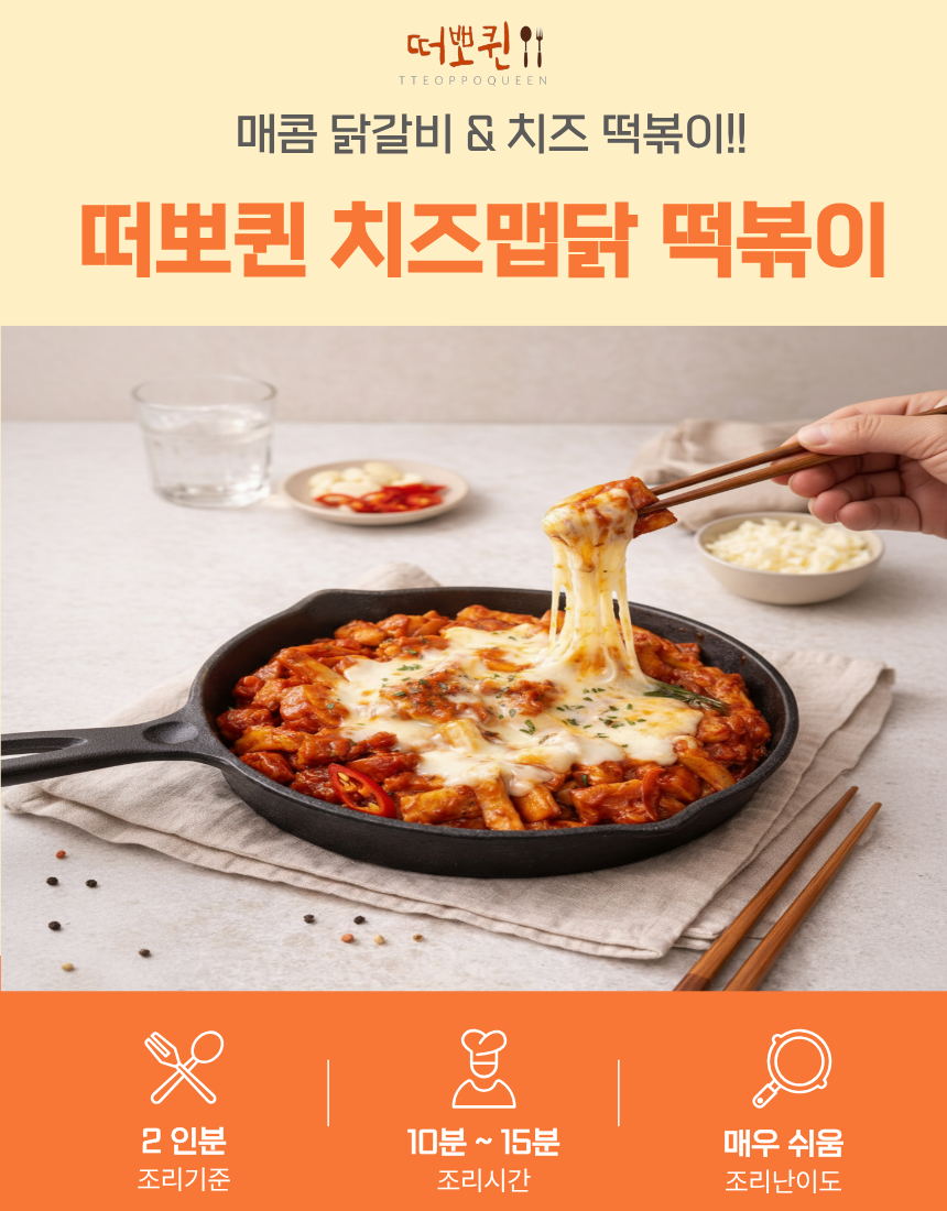 떠뽀퀸 4종 C세트 (국물로제크림치즈맵닭) 떡볶이 - 상세 이미지 3