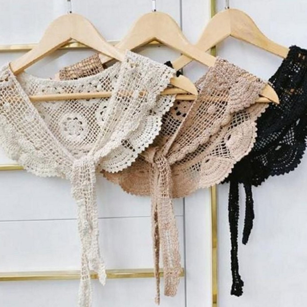 크로셰넥 여성 페이크 카라 레이스 넥 카라 넥장식 장식용 - 상품 이미지