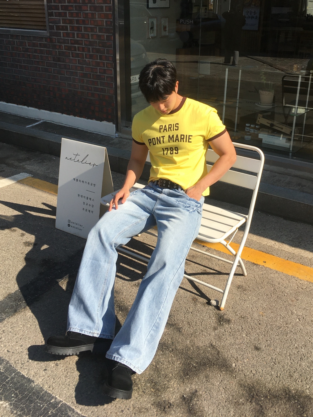 남자 세미플러어진 부츠컷 청바지 이미지 6