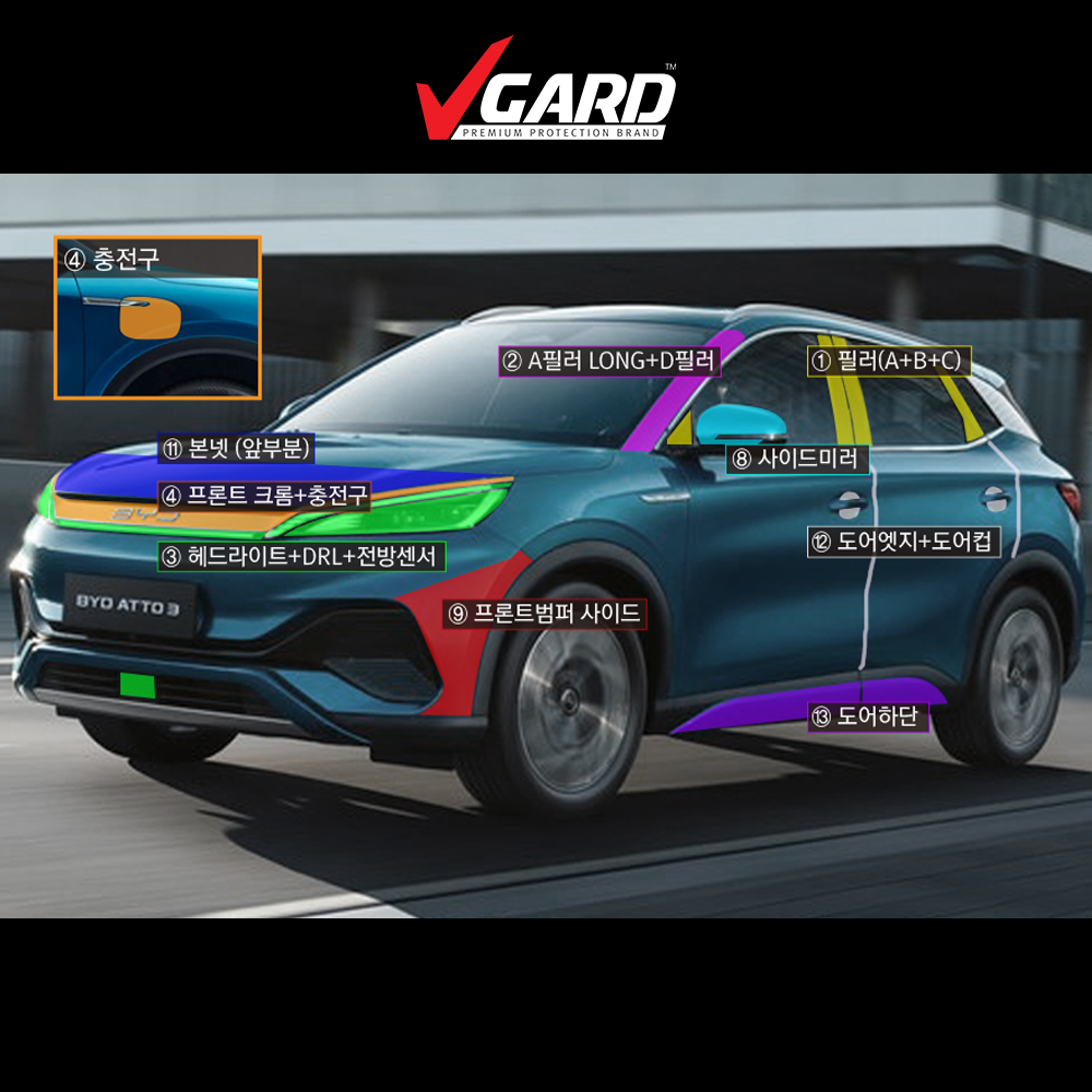 BYD 아토3 PPF필름 ABC필러 부분구매 브이가드 이미지 7
