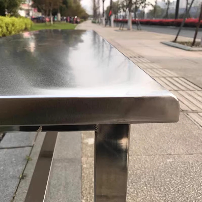 야외 벤치 의자 스테인리스 공원 테라스 정원 긴 체어 100x45x35 - 상세 이미지 4