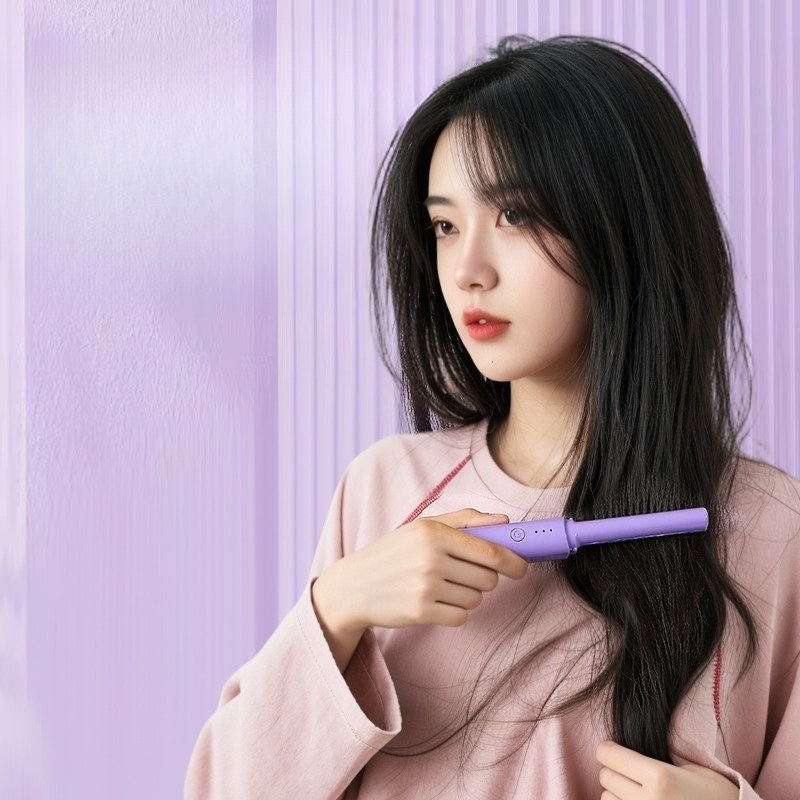 휴대용 무선 고데기 빗 여행용 헤어스타일링 전기 지능형 온도제어 빠른예열 머리결 손상방지 - 상세 이미지 3