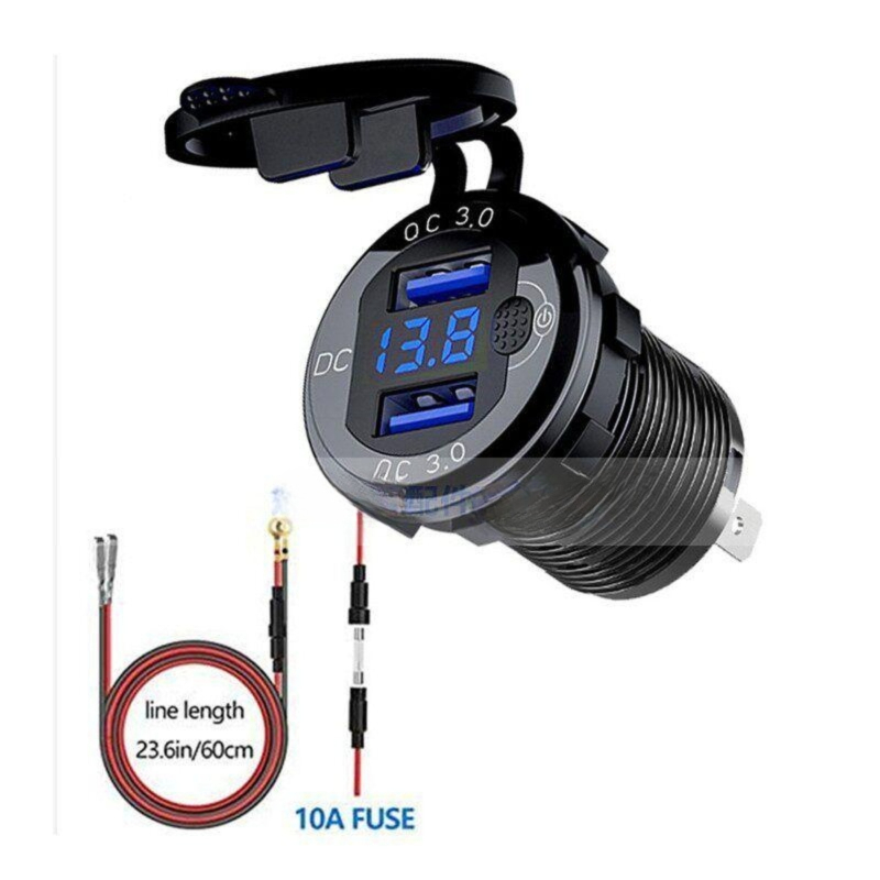 led 전압계 스위치 방수 usb pd 차량용 충전기 콘센트 전원 디지털 - 상세 이미지 4
