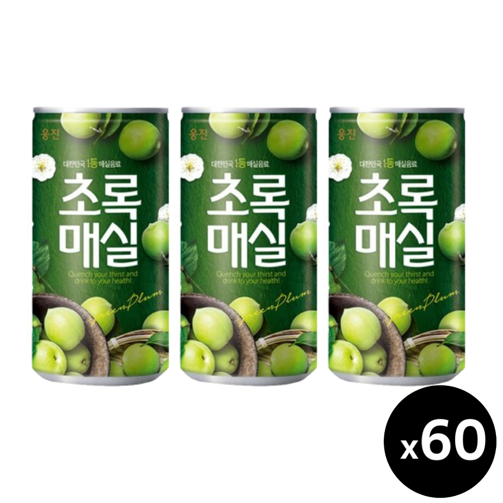 웅진 미니캔 초록매실 180ml, 60개 - 상품 이미지