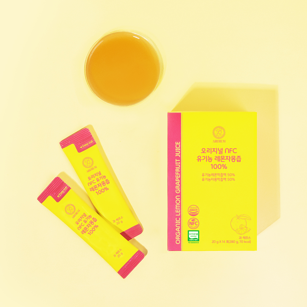 아르디엠 오리지널 NFC 유기농 레몬자몽즙 100% 착즙원액 280g 14포, 1개 이미지 8