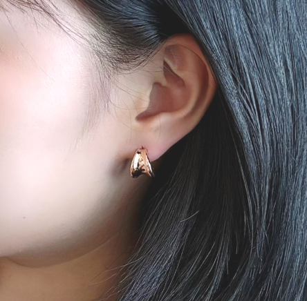 브리예뜨 14k 볼드 볼륨 물방울 원터치 귀걸이 한쌍 귓볼 포인트 데일리 - 상세 이미지 4