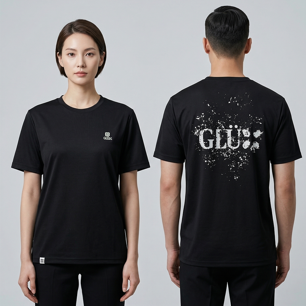 글룩스 피클볼 티셔츠 반팔 오버핏 의류 옷 운동복 배드민턴 테니스 GT-B1 블랙 검정색 - 상세 이미지 2