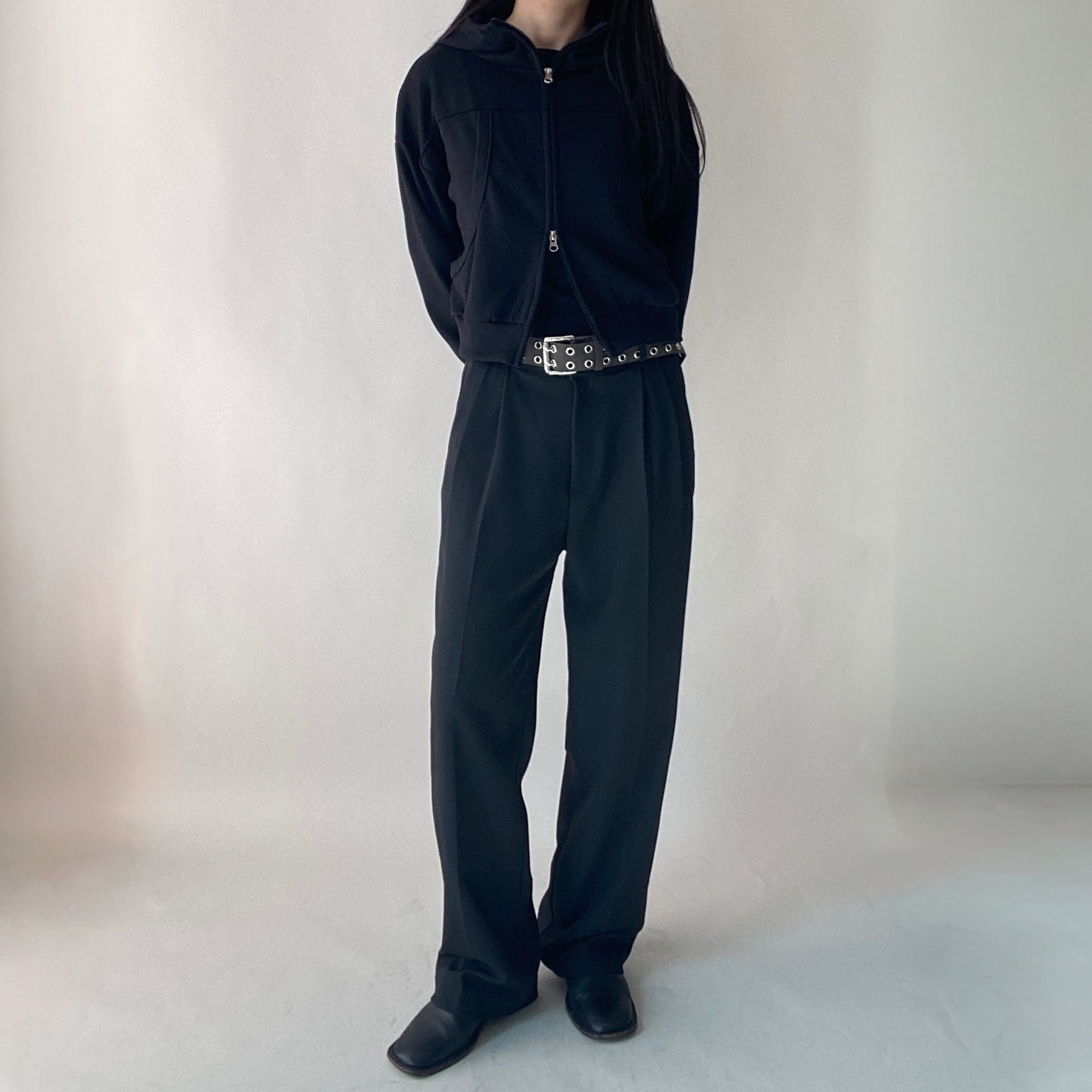 여자 후드 집업 얇은 크롭 여성 - 상세 이미지 3