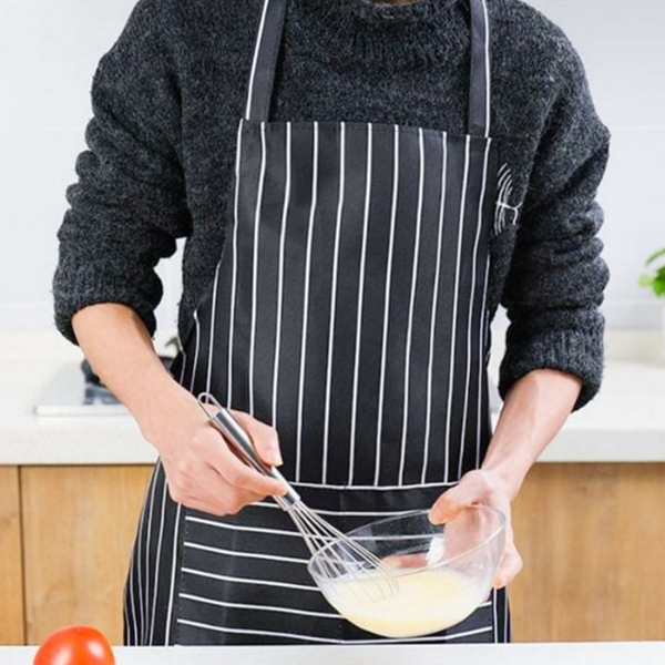 바리스타 주방 앞치마 셰프 요리 앞치마 스트라이프 가정용 포켓 여성 - 상품 이미지