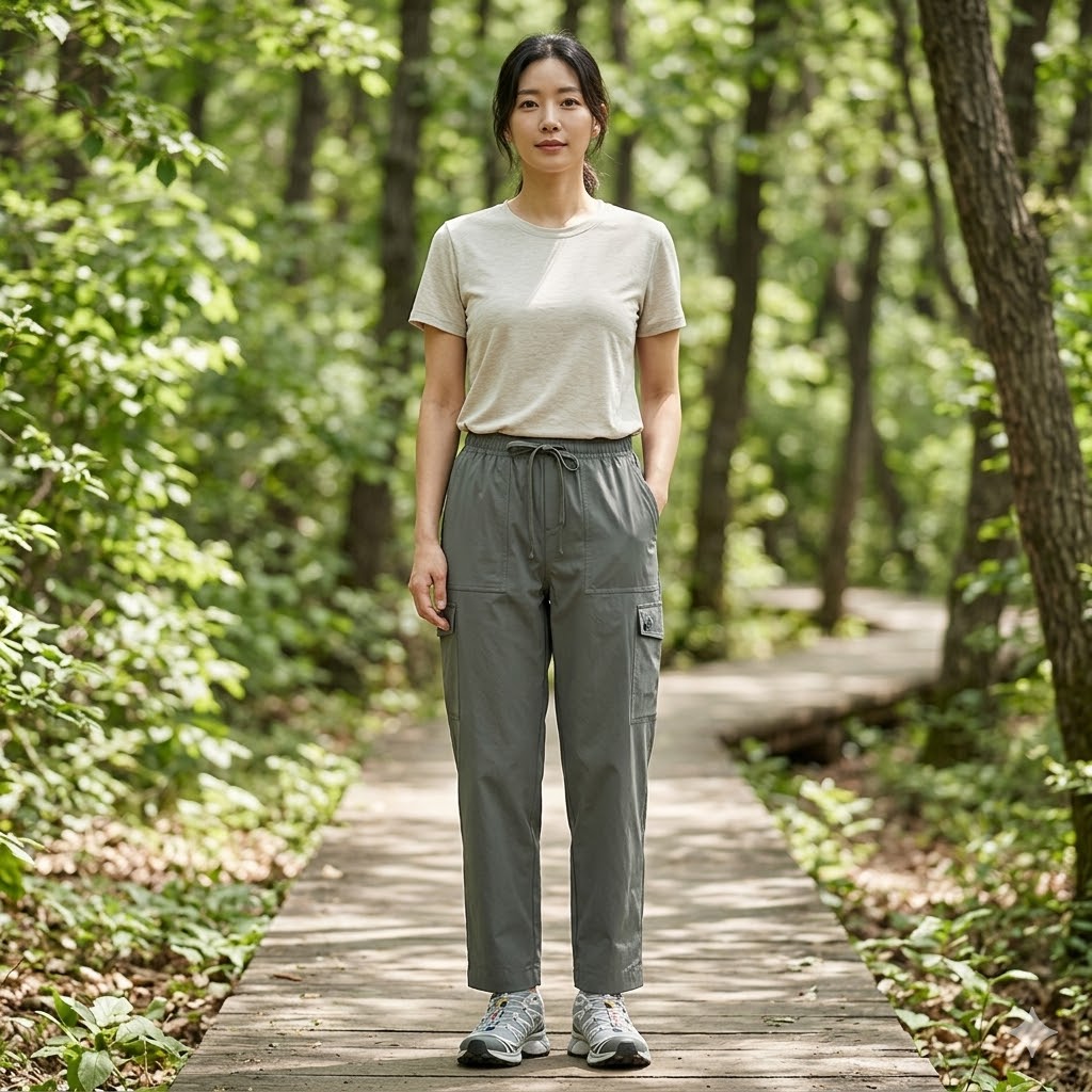 MILLET 밀레 여성 여름 아웃도어 카고 E밴드 10부 등산바지
