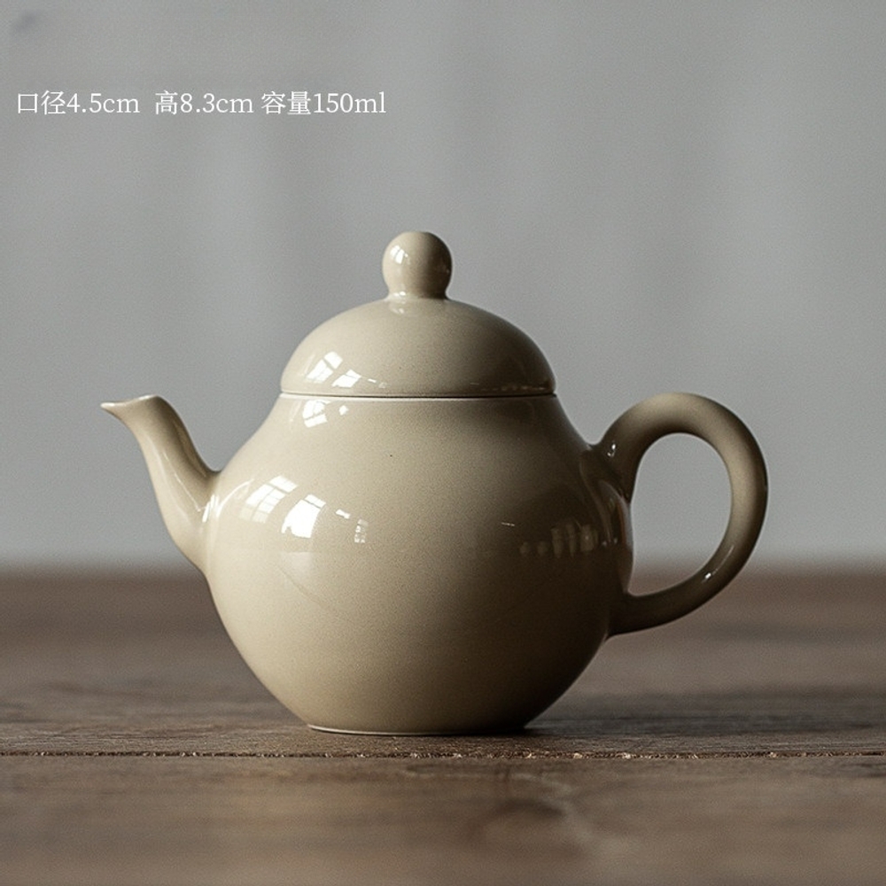 핸드메이드 차 주전자 찻잔 차도구 도자기 티포트 다기 단품 다관 녹차 홍차 용기 A형 - 상품 이미지