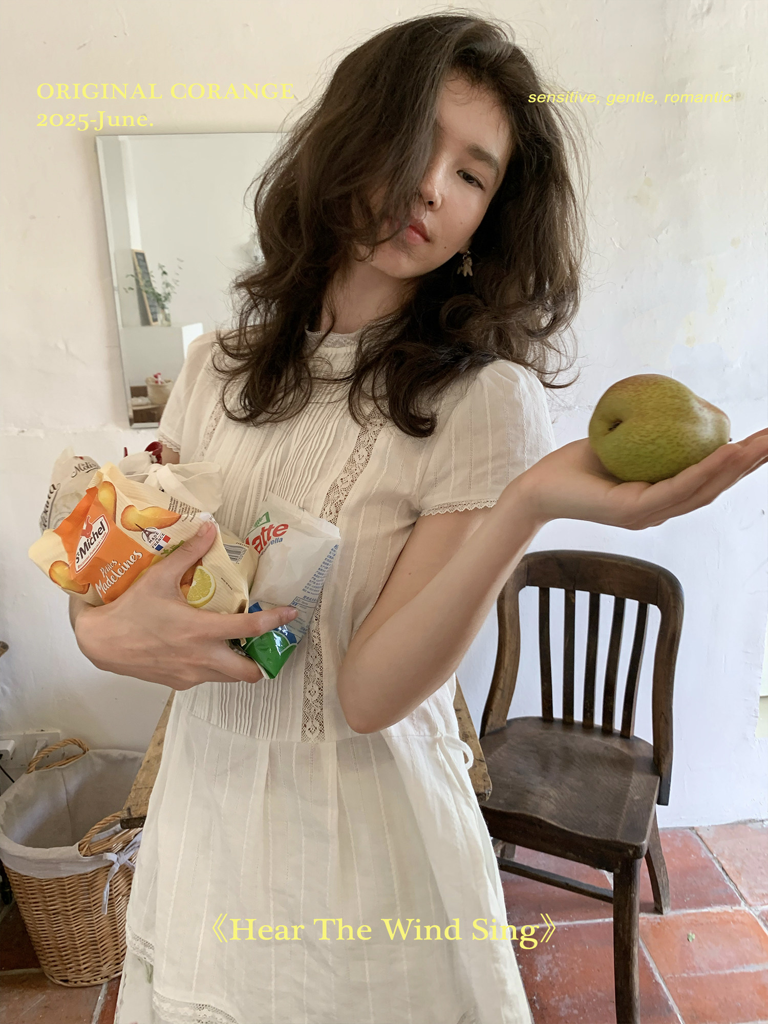 Corange 여성 레이스블라우스 100% 코튼 자수 펀칭 반팔 셔츠블라우스 - 상세 이미지 2