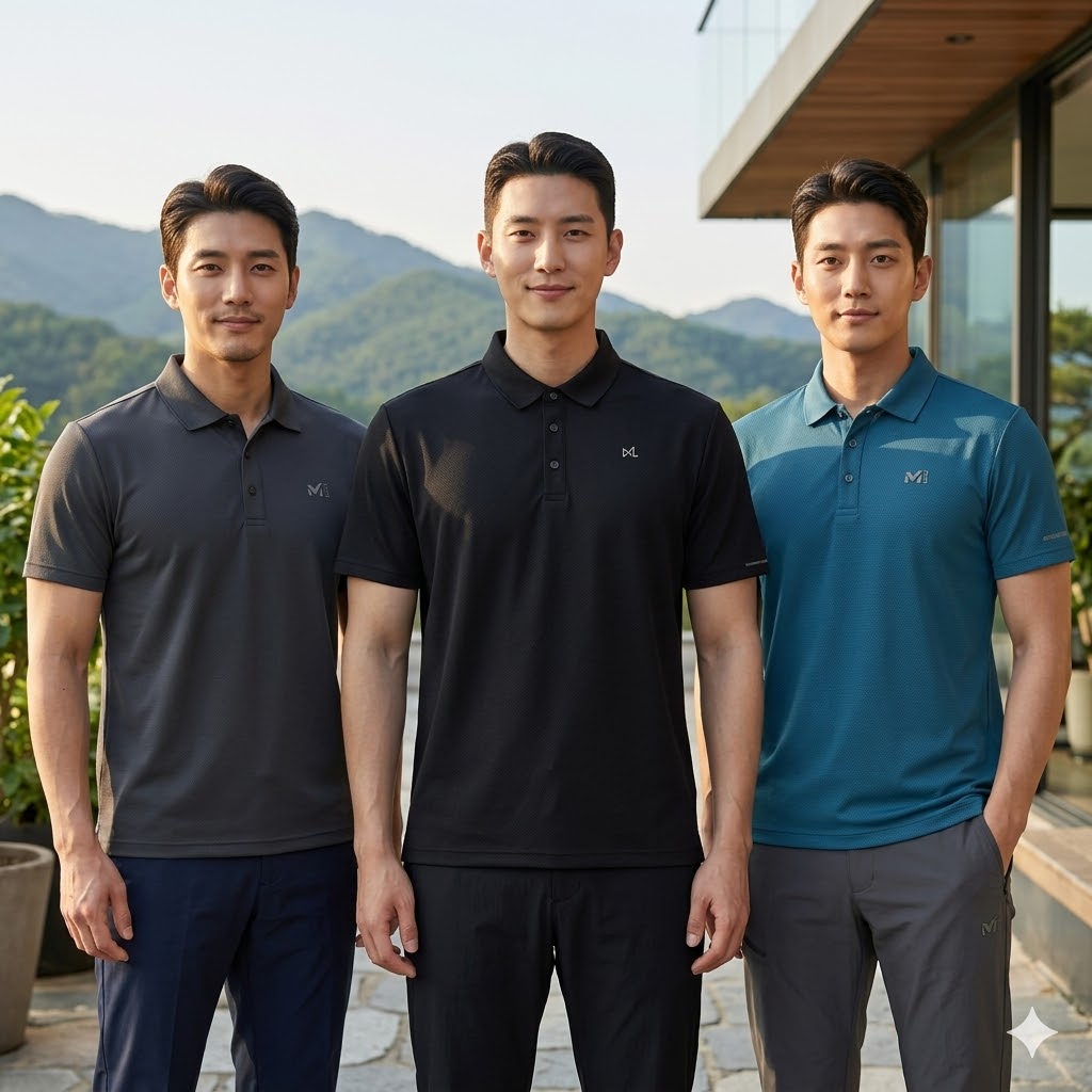 MILLET 밀레 남자 여름 아웃도어 스판 항균 냉감 등산 카라 반팔티셔츠 - 상세 이미지 2