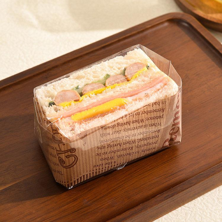 샌드위치랩 봉투 포장 식빵 유산지 토스트 롤 종이 투명 미니 업소용 영문 식빵 - 상품 이미지
