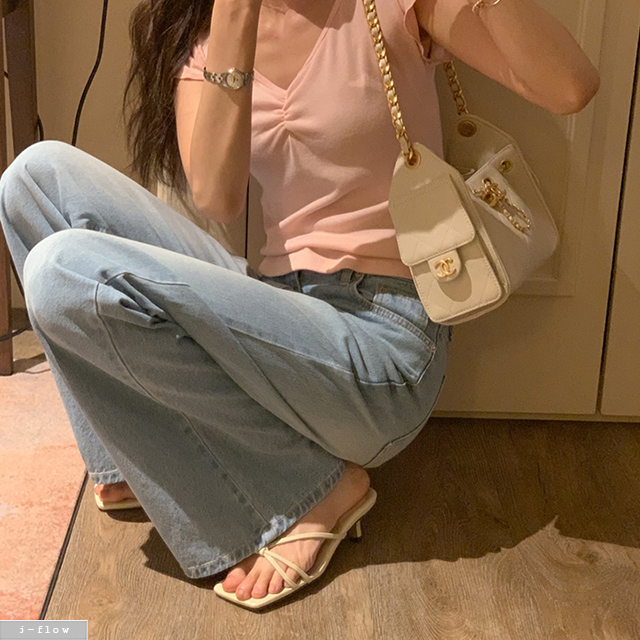 뮤조 연청 데님 세미 부츠컷 팬츠 1col S,M,L 봄 여름 청바지 코튼 워싱 제이플로우 이미지 7