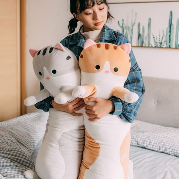 모찌 고양이 바디 필로우 안고자는 동물 바디 필로우 90cm 성인 - 상품 이미지