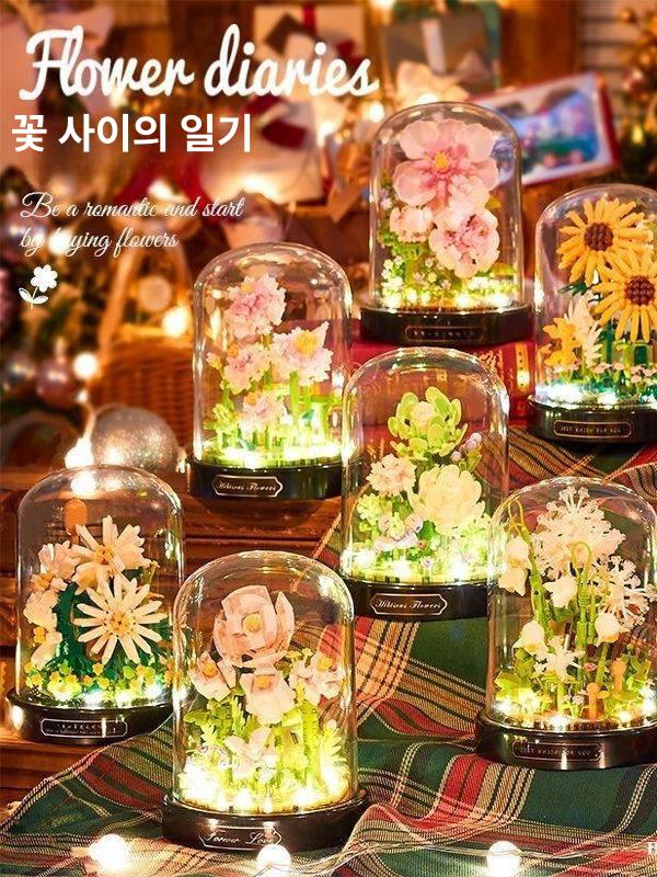 레고꽃다발 꽃 블록 선물 다발 플라워 꽃다발 야생화 홈웨어 화분 인조꽃 부케 조립 - 상세 이미지 4