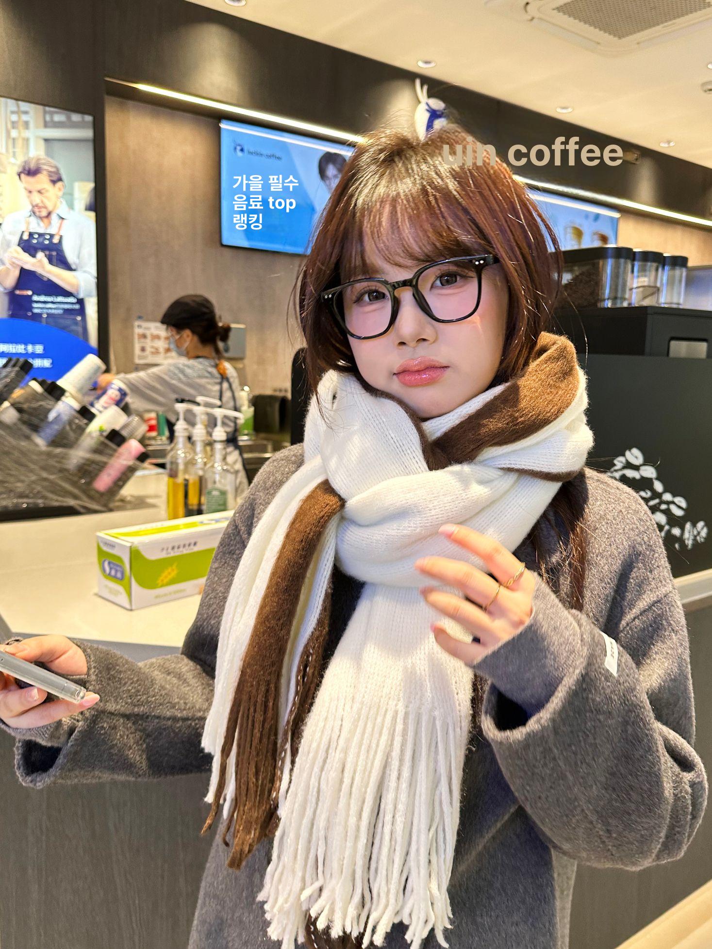 목도리 겨울 여자 따뜻한 배색 컬러 스카프 머플러 - 상세 이미지 4