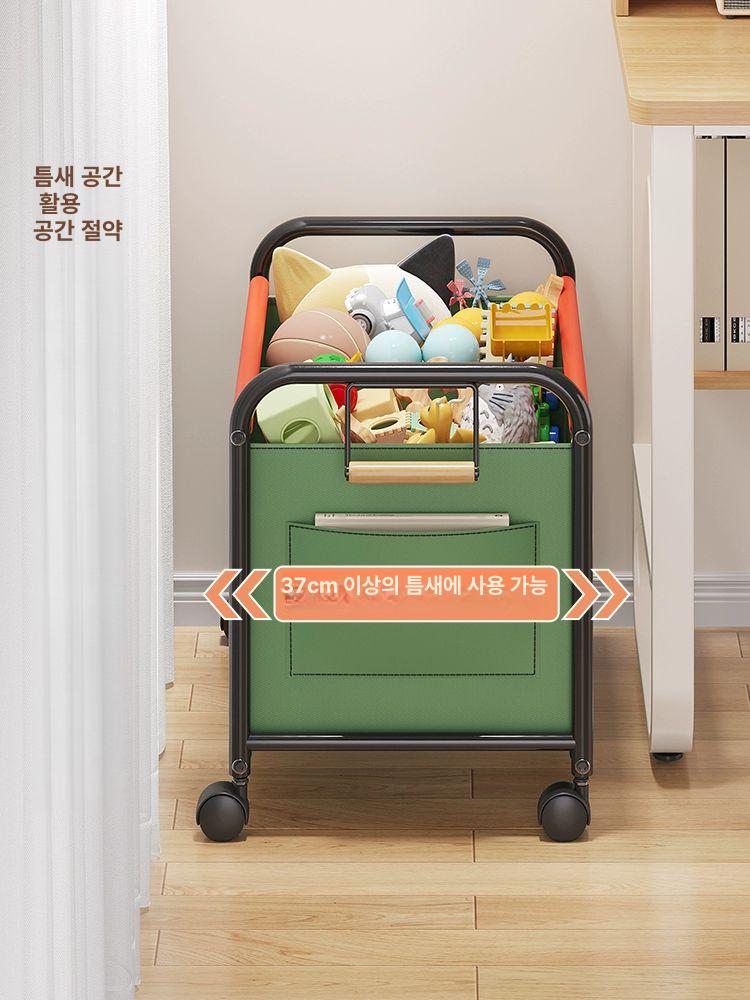 이동식 책가방 수납 정리대 가방 바퀴 정리함 학원 다기능 옷 수납정리 바구니 - 상세 이미지 4