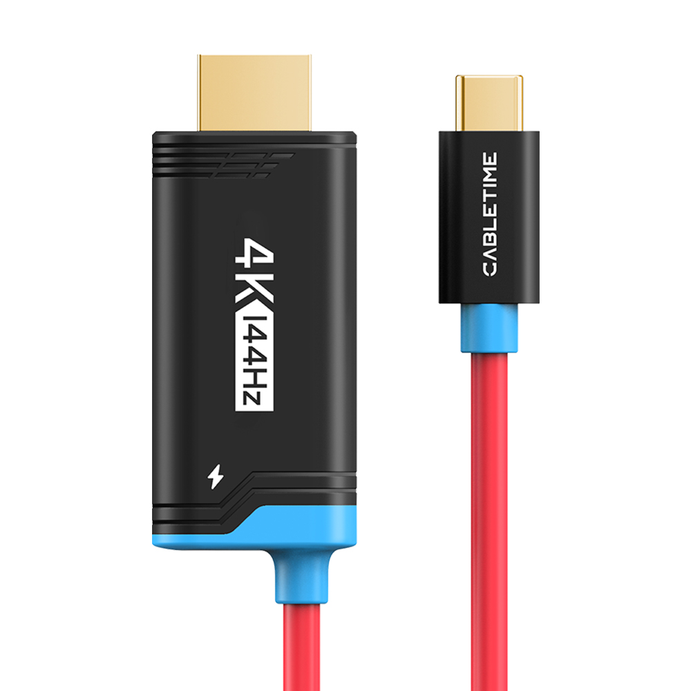 케이블타임 4K 144Hz C타입 HDMI PD 충전 미러링 케이블 블랙, 1개, 2m - 상품 이미지