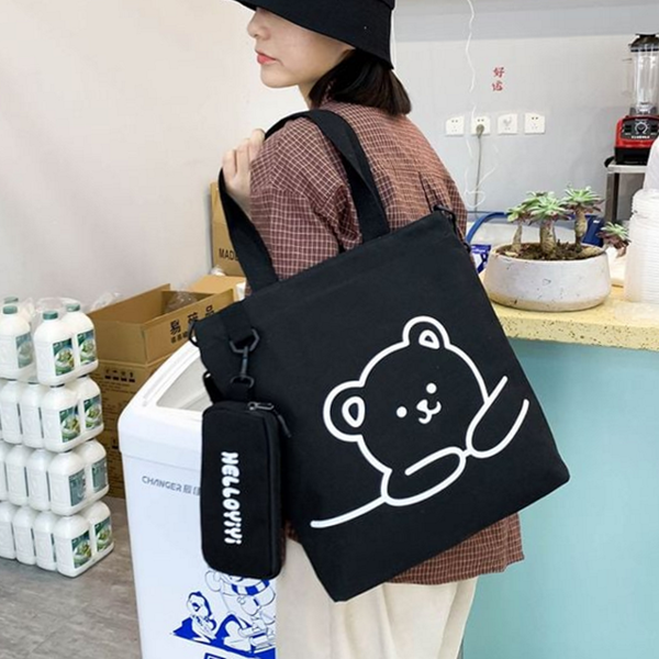 어린이 초등 학생 신발 주머니 캠버스 초등 학생 실내화 주머니 - 상품 이미지