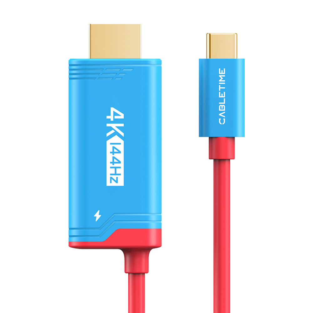 케이블타임 4K 144Hz C타입 HDMI PD 충전 미러링 케이블 블루, 1개, 2m - 상품 이미지