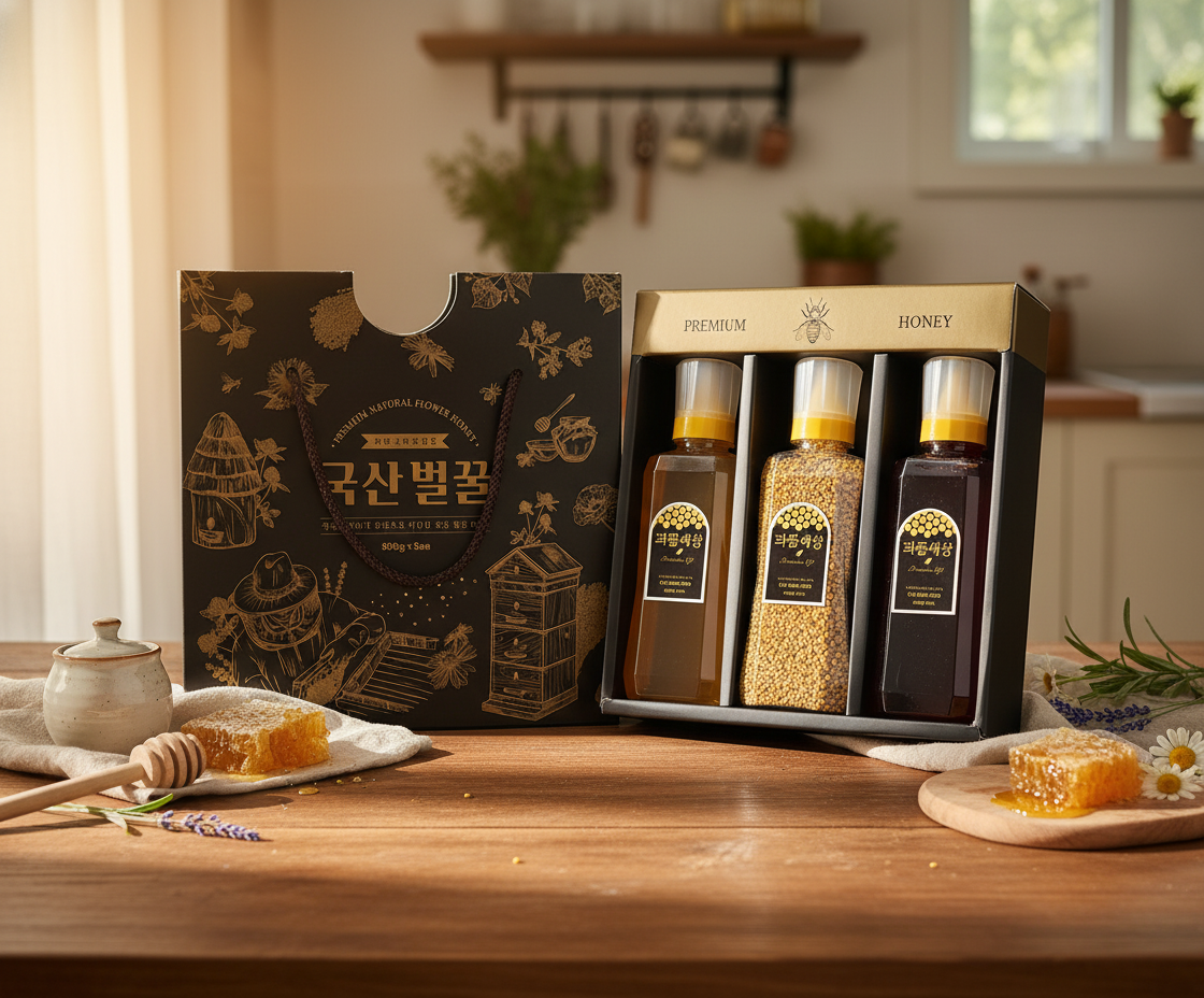 천연 벌꿀 토종 아카시아꿀 튜브꿀 500g 3개 선물세트 - 상세 이미지 2
