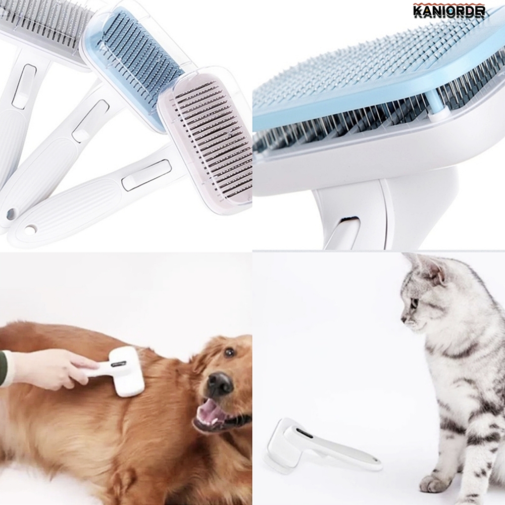 강아지 털갈이 빗 고양이 죽은 털 관리 원터치 미용 쿠션 브러쉬 4종 - 상품 이미지