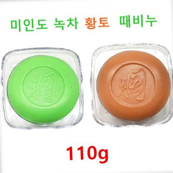순한 녹차 때비누 개운한 황토 때비누 110g 비누 보습 바디 - 상품 이미지