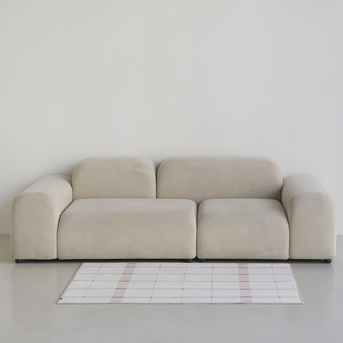 로지그리드 소프티 발수 러그 사계절 단모 거실 침실 소프트 카페트 단일 색상, 100x150cm - 상품 이미지