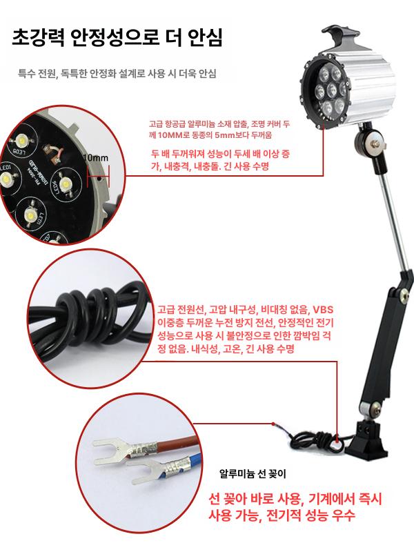 작업등 cnc선반 led 산업용 각도조절 접이식 스텐 차량 공작 기계 선반 - 상세 이미지 4