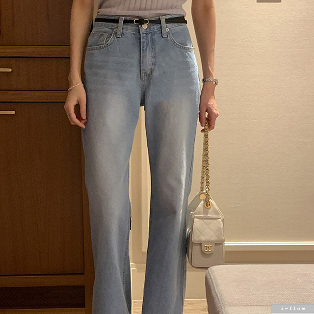 뮤조 연청 데님 세미 부츠컷 팬츠 1col S,M,L 봄 여름 청바지 코튼 워싱 제이플로우 - 상세 이미지 4