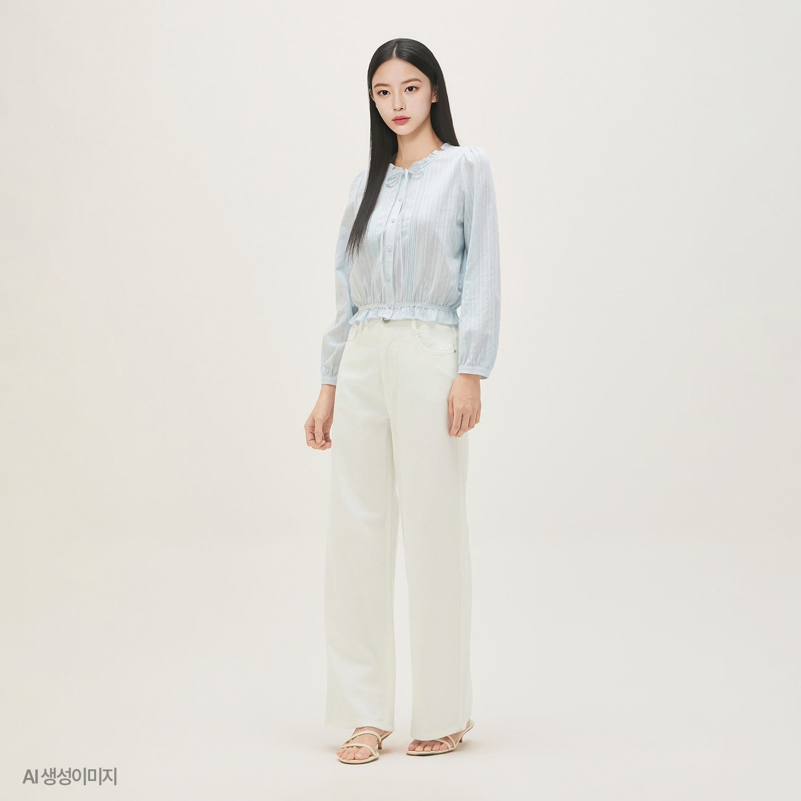 로엠 린넨 와이드 데님 RMTJG25G03 - 상품 이미지
