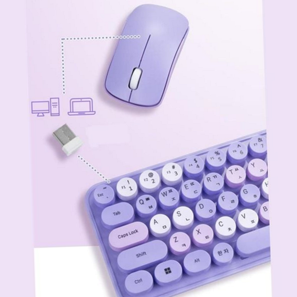 작은 레트로 무선 키보드 저소음 무선 키보드 배터리형 휴대용 태블릿 - 상품 이미지
