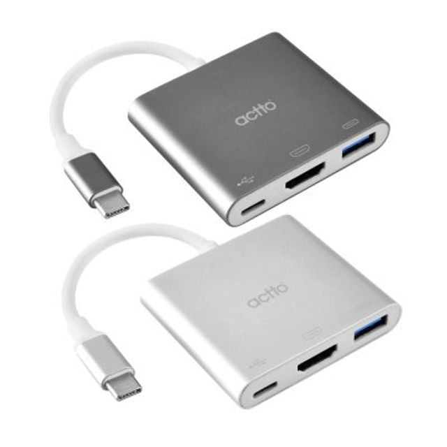 C타입 PD 충전 HDMI USB 3.0 멀티허브 TC-25(그레이) - 상품 이미지