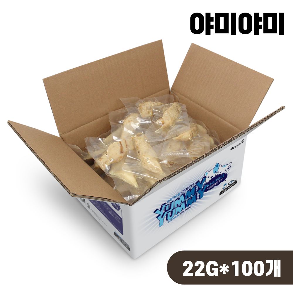 야미야미 닭가슴살 통살간식 가다랑어포, 22g, 100개 - 상품 이미지