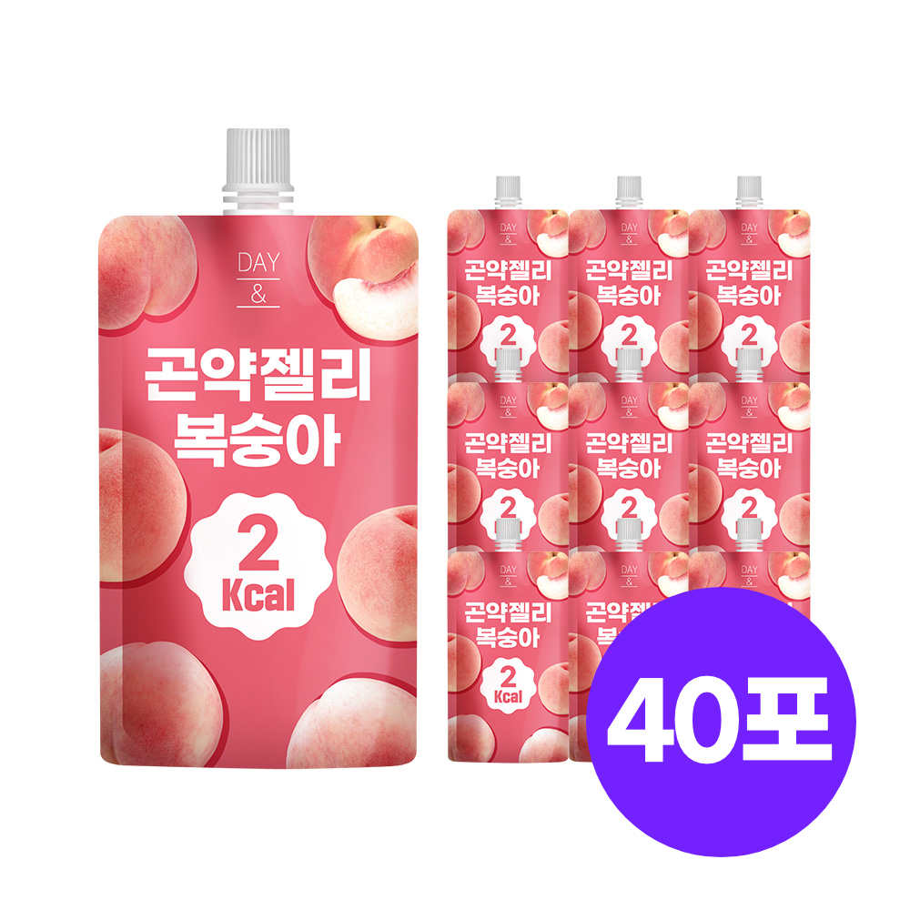 [1포당 2kcal] 데이앤 곤약젤리 복숭아맛 복숭아, 150g, 40개 - 상품 이미지