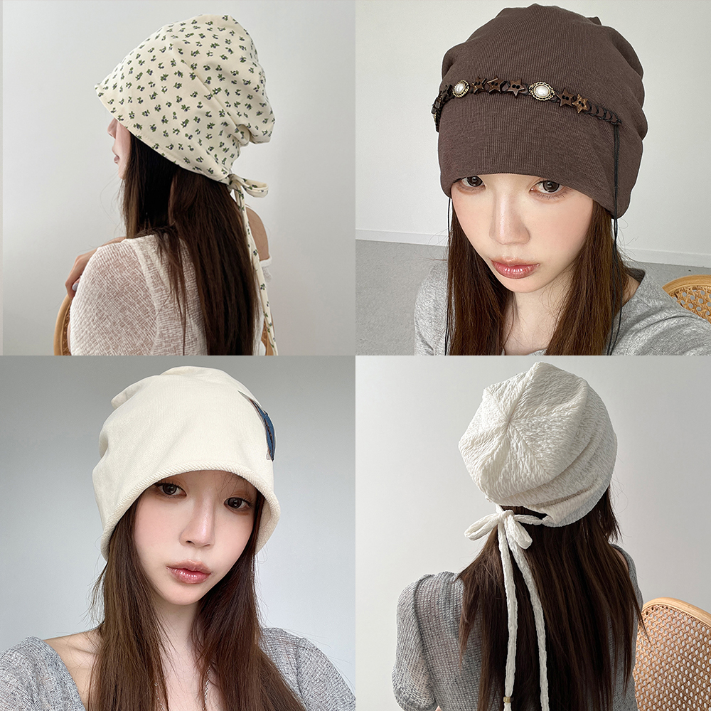 [루즈핏] 비니 여성 비니 롱 비니 빈티지 리본 오버사이즈 핏 봄 여름 가을 - 상품 이미지