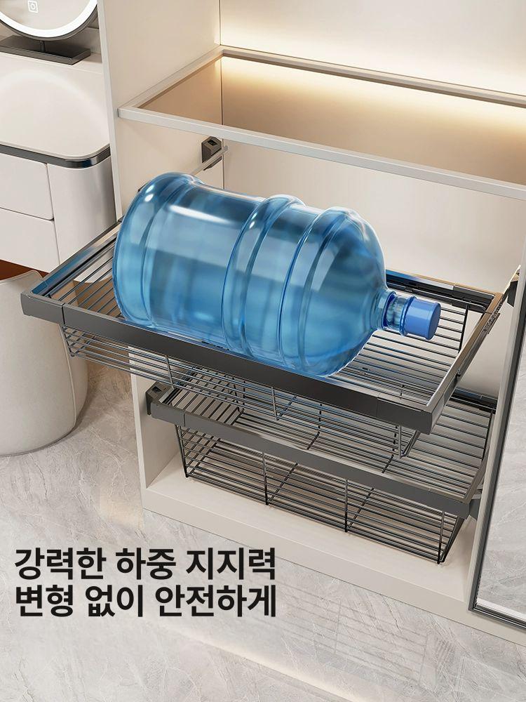 옷장 장롱 레일 걸이 바구니 가구 슬라이드 블랙 밝은 메쉬 바스켓 옷걸이 서랍 철제 댐퍼 - 상세 이미지 5