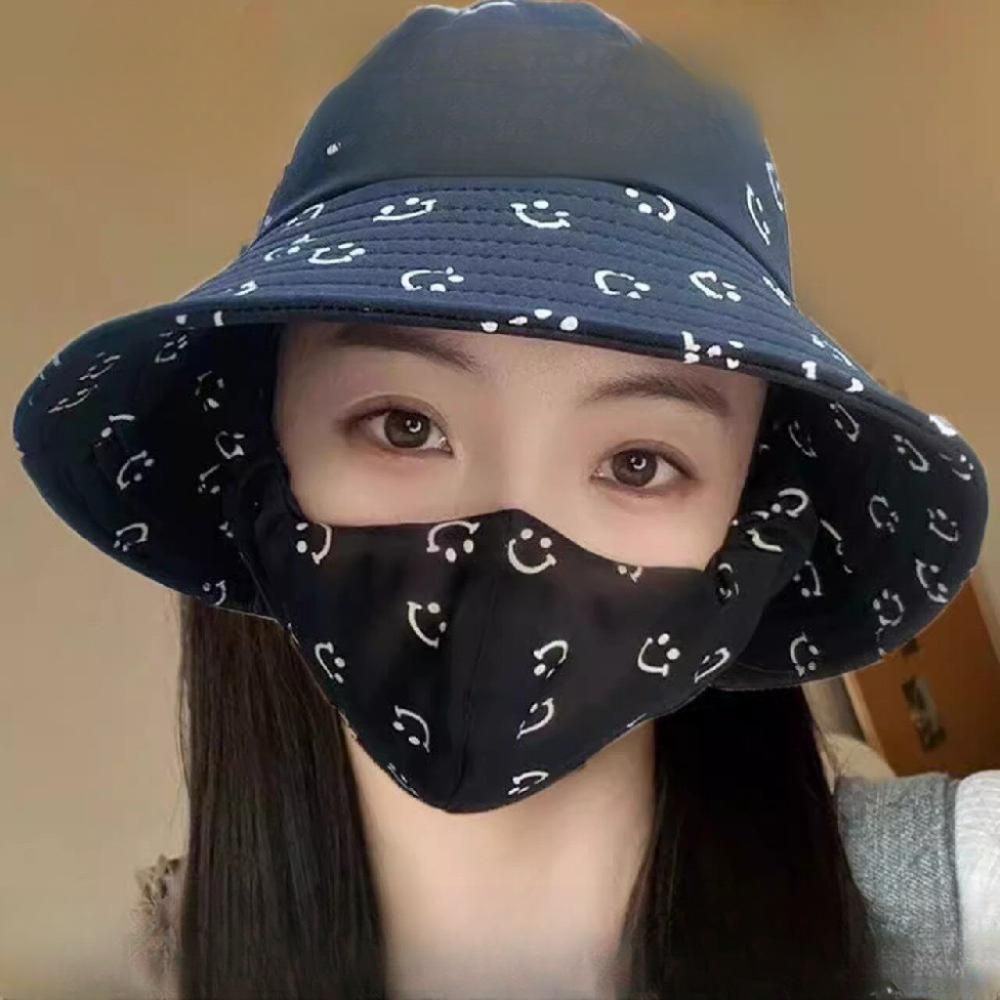 일체형 자외선 차단 모자 마스크 햇빛 가리개 썬햇 여성 여름 벙거지 버킷햇 안면 보호 - 상품 이미지