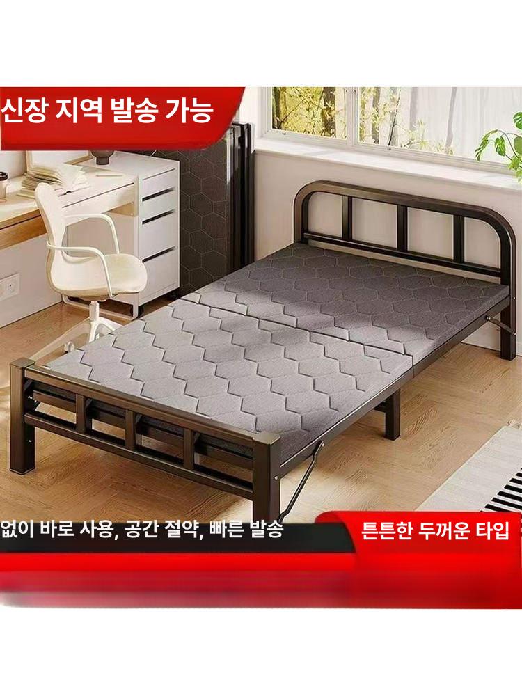싱글 저상형 철제 접이식 침대프레임 간이 싱글침대 단단한 미니멀 - 상세 이미지 2