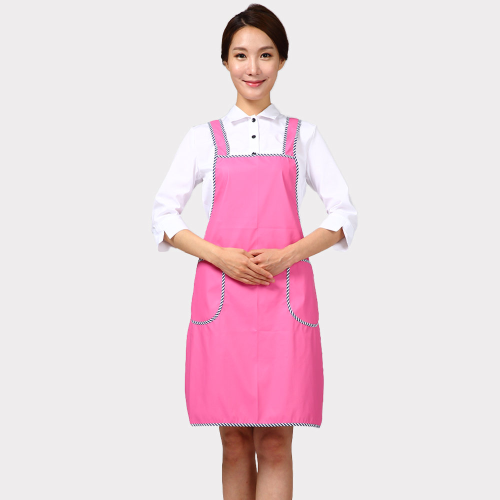 (11color)진핑크 H형 단면 포켓 무광방수앞치마 배식 우레탄단면방수앞치마 - 상세 이미지 5