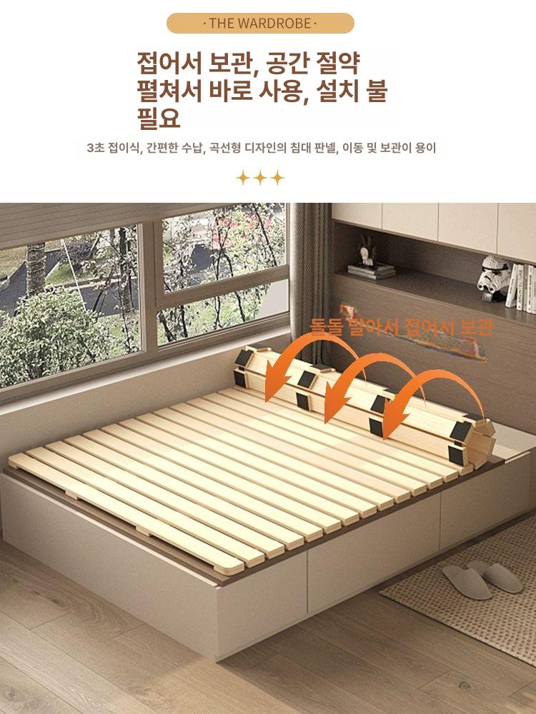 접이식 롤형 매트리스 저상형 침대 깔판 받침대 수납형 싱글 슬림 접이식매트리스 - 상세 이미지 2