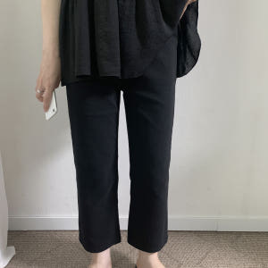 [S-2XL/키작녀] 쫀쫀 사방스판 카프리팬츠 8부 9부 슬랙스 착용 후기 | 사이즈/핏 총정리 - 상품 이미지 3