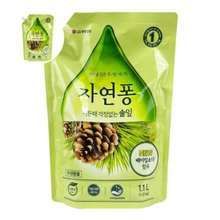 주방세제리필형 자연퐁 찌든때 걱정없는 솔잎 리필 주방세제 - O 1.1L