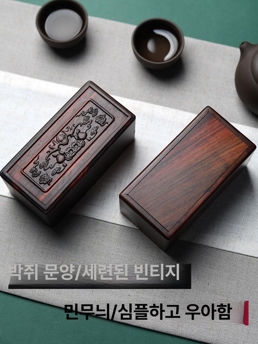 원목 큰도장 직인 인감 수납함 하드케이스 보관함 선물용 사무용품 케이스 - 상세 이미지 3