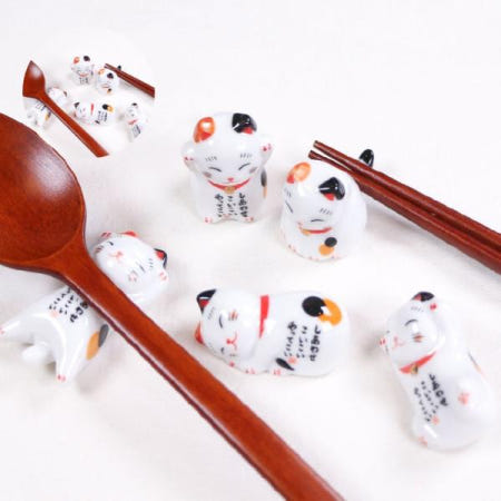 저렴한집들이선물 마네키네코 수저받침대 세트/갓샵 젓가락 받침 5P