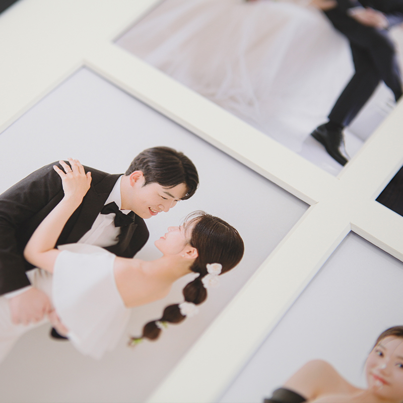 [필프레임] 9분할 콜라주 마트 액자 웨딩사진 결혼식 중형 대형 맞춤제작 - 상세 이미지 2