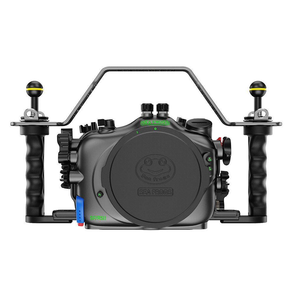 Sea Frogs 방수 알루미늄 합금 카메라 케이스 캐논 R5II 용 바디 SF14004 100M 블랙 그레이 - 상세 이미지 4