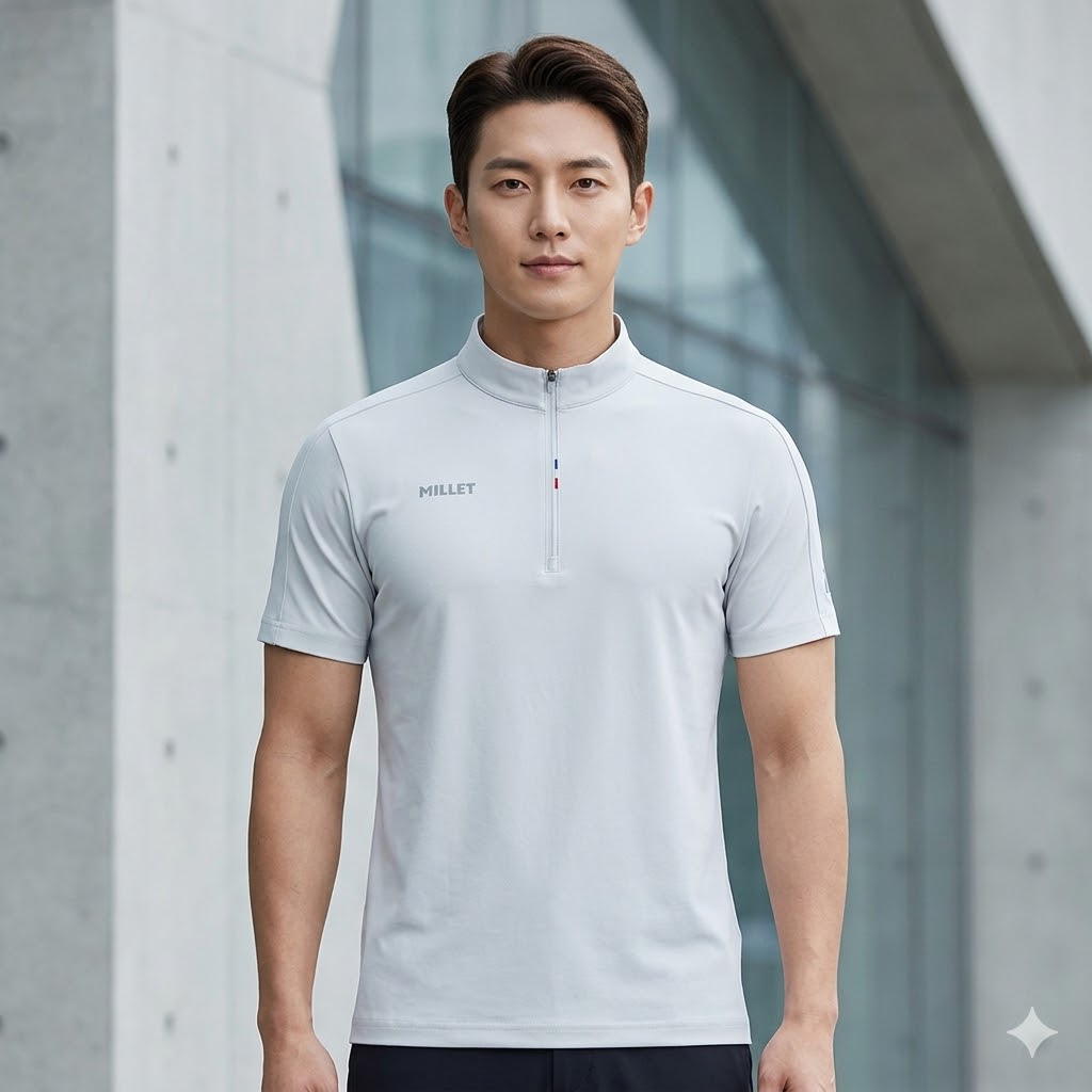 MILLET 밀레 남성 여름 아웃도어 스판 냉감 쾌적 등산 반팔티셔츠 - 상품 이미지